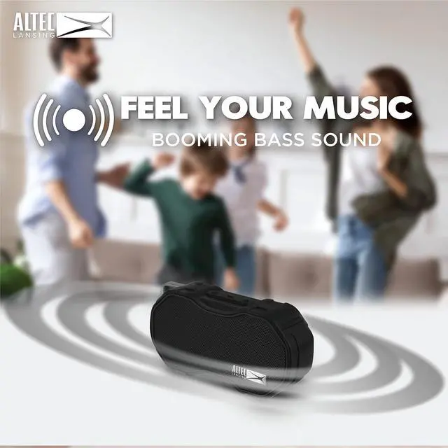 Alt view image 7 of 7 - Altec Lansing Baby Boom XL - Waterproof Bluetooth Speaker, Wireless & Portable for Travel & Outdoor Use, Deep Bass & Loud Sound, 1 Pack, Black