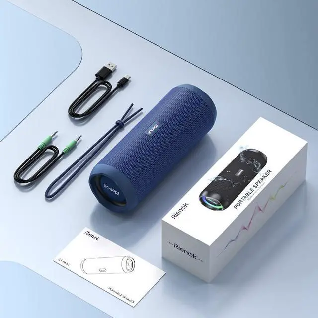 Alt view image 7 of 7 - RIENOK Portable Bluetooth Speaker 30W Dual Pairing True Wireless Stereo HD Sound IPX7 Waterproof Outdoor Sport Shower Wireless Speaker Bluetooth 5.3 for Home Party