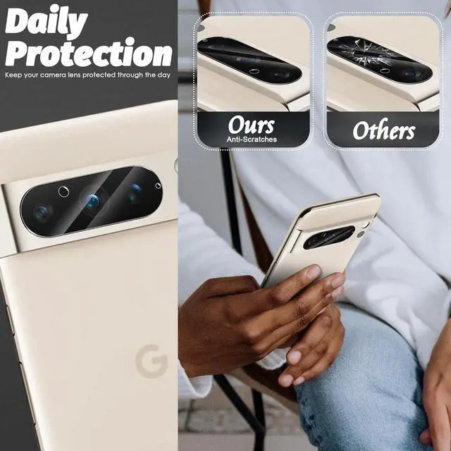 Alt view image 5 of 7 - Orzero (3 Pack) Compatible for Google Pixel 8 Pro Camera Lens Protector, Tempered Glass 9H High Definition Anti-Scratch Bubble-Free (Not for Pixel 8)