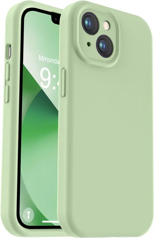 Main image of Compatible with iPhone 13 Case, Liquid Silicone Upgrade [Camera Protection] [Soft Anti-Scratch Microfiber Lining] Shockproof Phone Case for iPhone 13 6.1 inch - Matcha