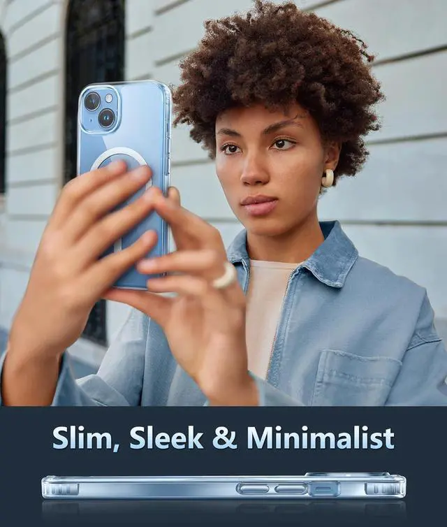 Alt view image 7 of 7 - for iPhone 14 Phone Case: iPhone 13 Phone Clear Case Magnetic Military Grade Drop Protection Anti Yellowing Cell Phone Cover - Rugged Shockproof Protective Bumper - 6.1 Inch (Clear)