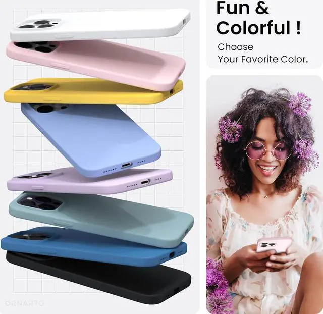 Alt view image 4 of 7 - Compatible with iPhone 14 Pro Max Case 6.7 Slim Liquid Silicone 3 Layers Full Covered Soft Gel Rubber Phone Case Protective Cover with Microfiber Lining 6.7 inch-Chalk Pink