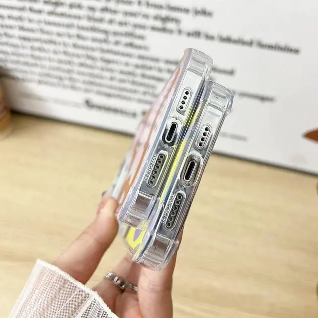 Alt view image 7 of 7 - Compatible with iPhone 14 / iPhone 13 Phone Case, Cute Art Wavy Painted for Women Girls, Soft TPU Edge PC Back Protective Shockproof Phone Case-Blue (iPhone 14 / iPhone 13)