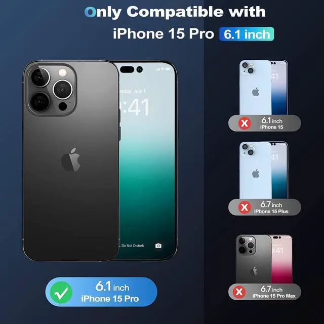 Alt view image 7 of 7 - for iPhone 15 Pro Wallet Case with Card Holder + 2 Tempered Glass Screen Protector, Heavy Duty Protective Dual Layer Shockproof Hidden Card Slot Slim Case Women Men 6.1 inch (Rose Gold)