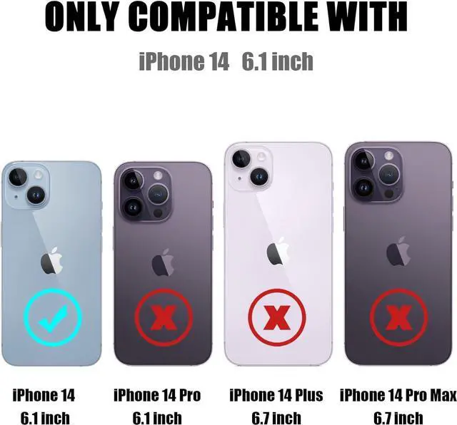 Alt view image 7 of 7 - for iPhone 14 Case with Card Holder Heavy Duty Protective Dual Layer Shockproof Hidden Card Slot Slim Wallet Case for iPhone 14 for Women&Men(Black)