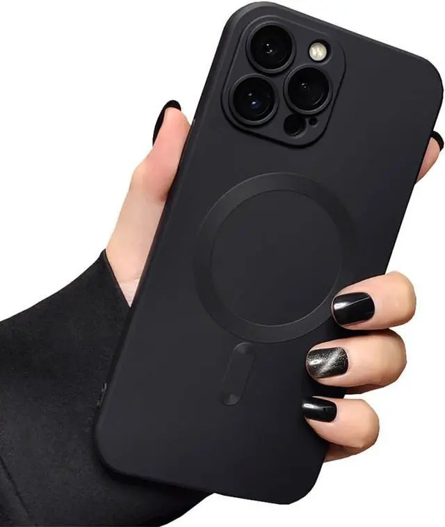Main image of Magnetic Case for iPhone 13 Pro Phone Case Accossories with Full Camera Len Protector Durable Silicone Slim Shockproof Cute Cellphone Cover for iPhone 13 Pro -6.1'' Black
