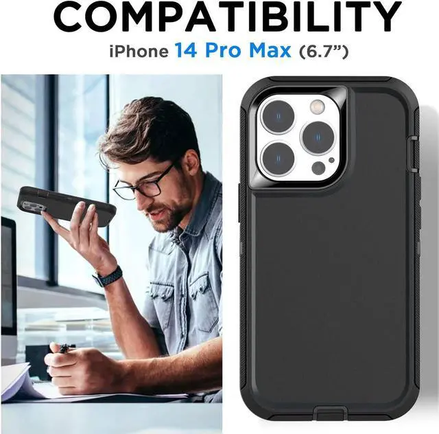 Alt view image 2 of 7 - for iPhone 14 Pro Max Case(6.7") with Glass Screen Protector, Heavy Duty Drop Protection Full Body Rugged Shockproof/Dust Proof Military Protective Tough Durable for iPhone 14 Pro Max 6.7"_12