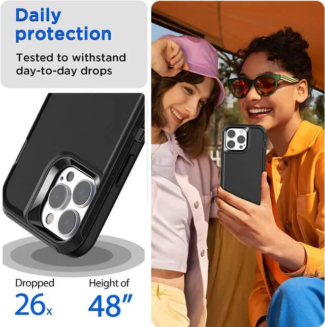Alt view image 3 of 7 - for iPhone 14 Pro Max Case(6.7") with Glass Screen Protector, Heavy Duty Drop Protection Full Body Rugged Shockproof/Dust Proof Military Protective Tough Durable for iPhone 14 Pro Max 6.7"_12