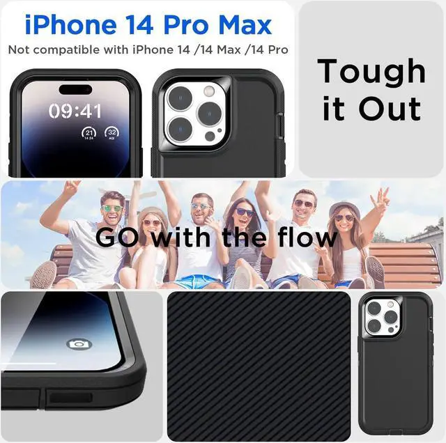 Alt view image 7 of 7 - for iPhone 14 Pro Max Case(6.7") with Glass Screen Protector, Heavy Duty Drop Protection Full Body Rugged Shockproof/Dust Proof Military Protective Tough Durable for iPhone 14 Pro Max 6.7"_12