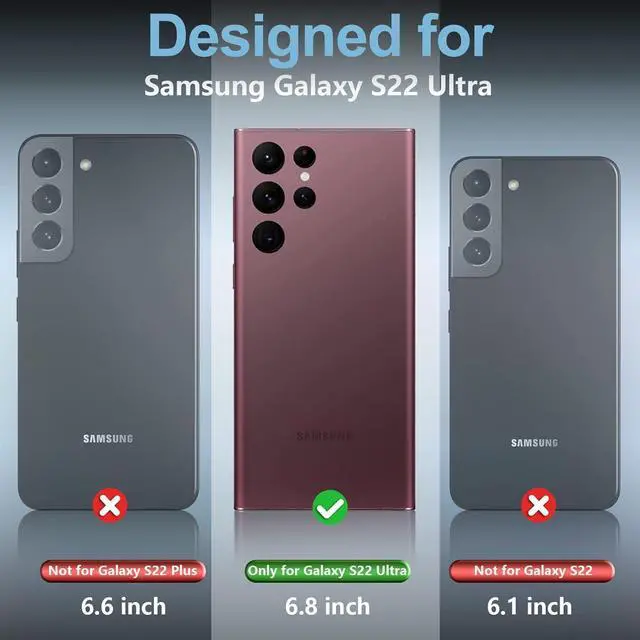 Alt view image 2 of 7 - Designed for Samsung Galaxy S22 Ultra Case, Waterproof Built-in Screen Protector Full Protection Heavy Duty Shockproof Anti-Scratched Rugged Case for Galaxy S22 Ultra 5G 6.8'' 2022, Black