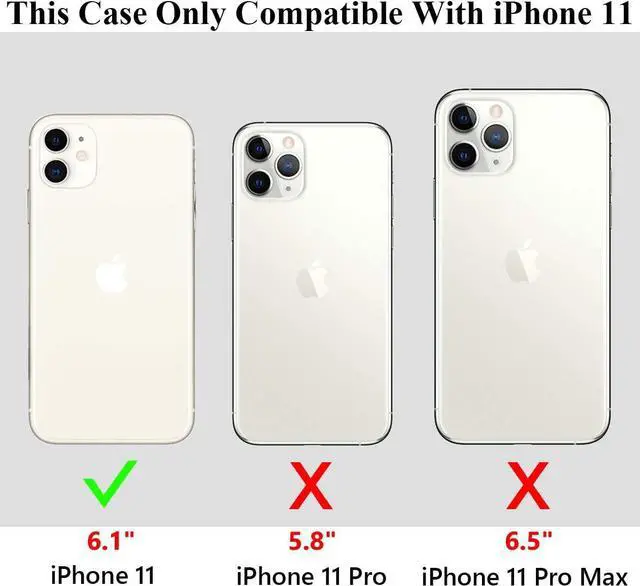 Alt view image 7 of 7 - Vofolen Case for iPhone 11 Case Wallet Card Holder ID Slot Sliding Door Hidden Pocket Anti-Scratch Dual Layer Hybrid TPU Bumper Armor Protective Hard Shell Back Cover for iPhone 11 6.1 Midnight Green