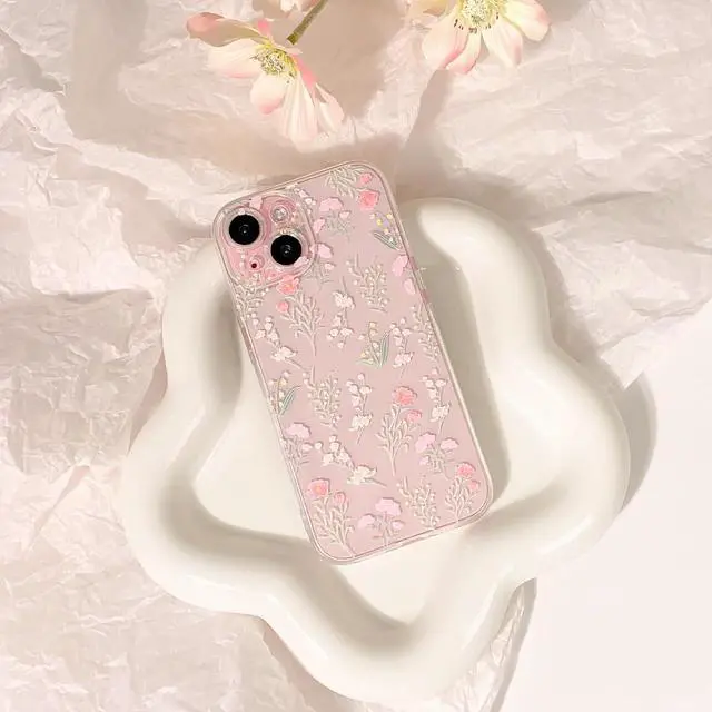 Alt view image 2 of 7 - Compatible for iPhone 15 Case Clear Cute Color Flower Floral Leaf Design for Girls Women Soft TPU Shockproof Protective Girly for iPhone 15-(Many Florals) 2