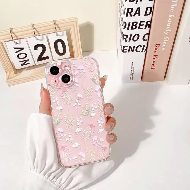 Alt view image 3 of 7 - Compatible for iPhone 15 Case Clear Cute Color Flower Floral Leaf Design for Girls Women Soft TPU Shockproof Protective Girly for iPhone 15-(Many Florals) 2