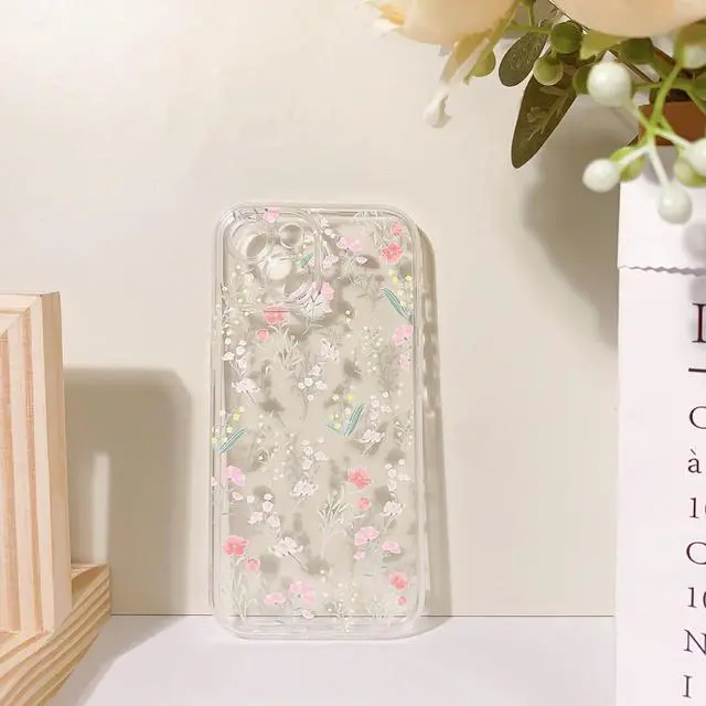 Alt view image 6 of 7 - Compatible for iPhone 15 Case Clear Cute Color Flower Floral Leaf Design for Girls Women Soft TPU Shockproof Protective Girly for iPhone 15-(Many Florals) 2
