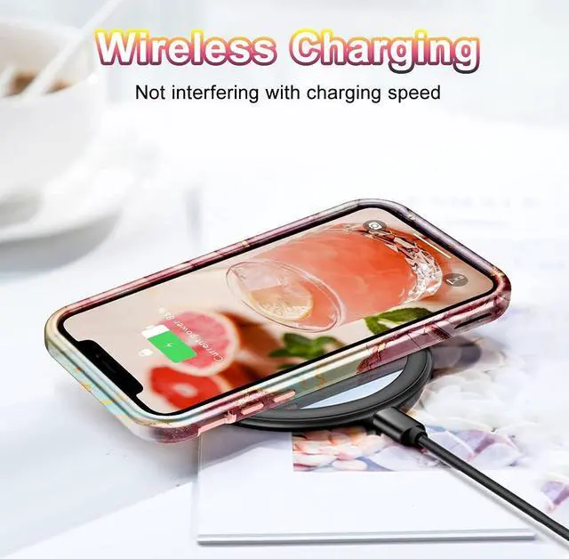 Alt view image 6 of 7 - CASEFIV Compatible with iPhone 11 Case,Marble Pattern 3 in 1 Heavy Duty Shockproof Full Body Rugged Hard PC+Soft Silicone Drop Protective Women Girls Cover for iPhone 11 6.1 inch, Rose Gold