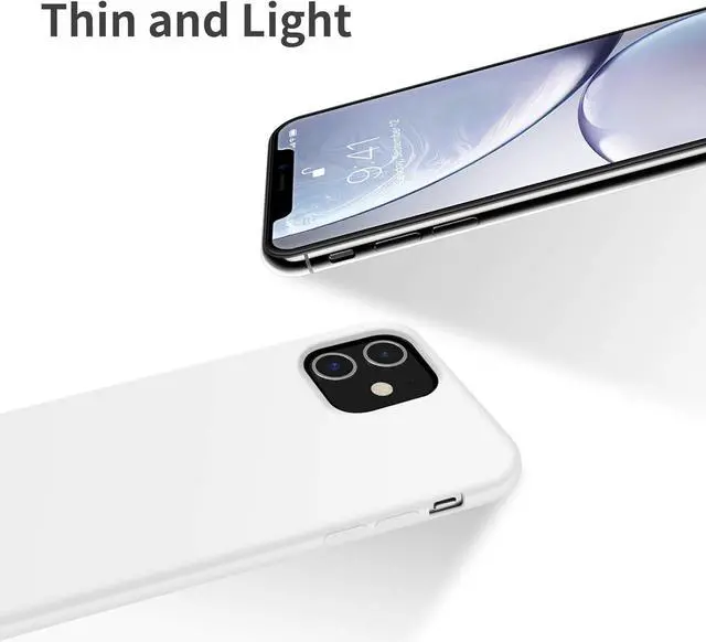 Alt view image 4 of 7 - OTOFLY iPhone 11 Case,Ultra Slim Fit iPhone Case Liquid Silicone Gel Cover with Full Body Protection Anti-Scratch Shockproof Case Compatible with iPhone 11 (White)
