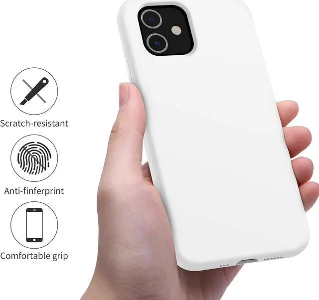 Alt view image 5 of 7 - OTOFLY iPhone 11 Case,Ultra Slim Fit iPhone Case Liquid Silicone Gel Cover with Full Body Protection Anti-Scratch Shockproof Case Compatible with iPhone 11 (White)