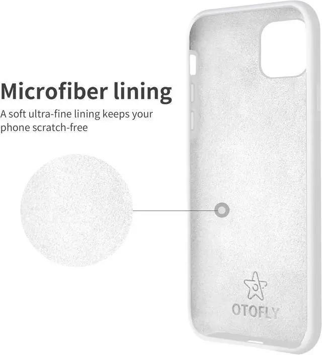 Alt view image 6 of 7 - OTOFLY iPhone 11 Case,Ultra Slim Fit iPhone Case Liquid Silicone Gel Cover with Full Body Protection Anti-Scratch Shockproof Case Compatible with iPhone 11 (White)