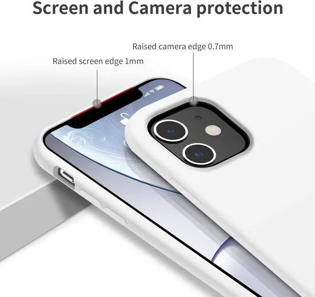 Alt view image 7 of 7 - OTOFLY iPhone 11 Case,Ultra Slim Fit iPhone Case Liquid Silicone Gel Cover with Full Body Protection Anti-Scratch Shockproof Case Compatible with iPhone 11 (White)