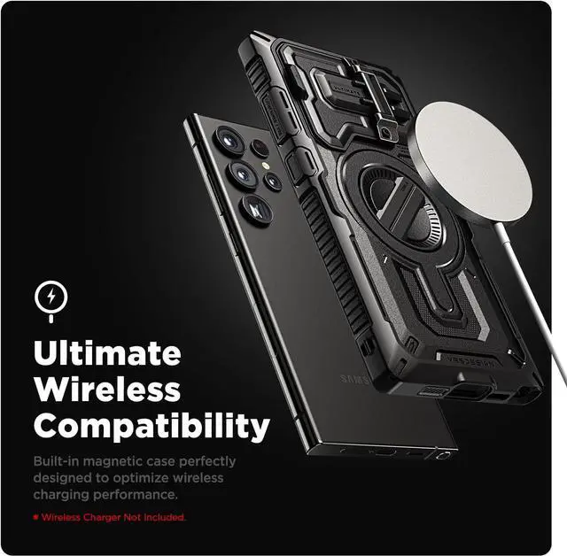 Alt view image 5 of 7 - VRS DESIGN Terra Guard Ultimate for Galaxy S24 Ultra Case [Magnetic], Premium Fully Covered [Camera Lens Protection Cover] [Kickstand] Case Compatible with Magsafe (2024/Black)