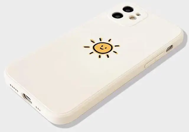 Alt view image 7 of 7 - Casechics Compatible with iPhone Case,Silicone Cute Couple Matching Cartoon Sun Moon Camera Lens Protection Soft Shockproof Cover Phone Case (Whitesun,iPhone 13)