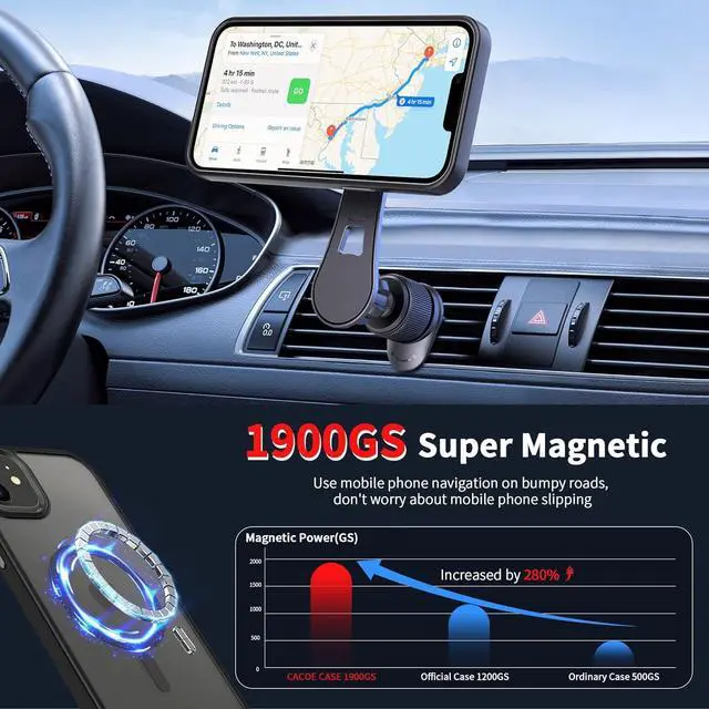 Alt view image 5 of 7 - Magnetic Case for iPhone 12 & iPhone 12 Pro 2020 6.1 inch-Compatible with MagSafe & Magnetic Car Phone Mount TPU Thin Phone Cases Cover Protective Shockproof Anti-Fingerprint(Matte Black)