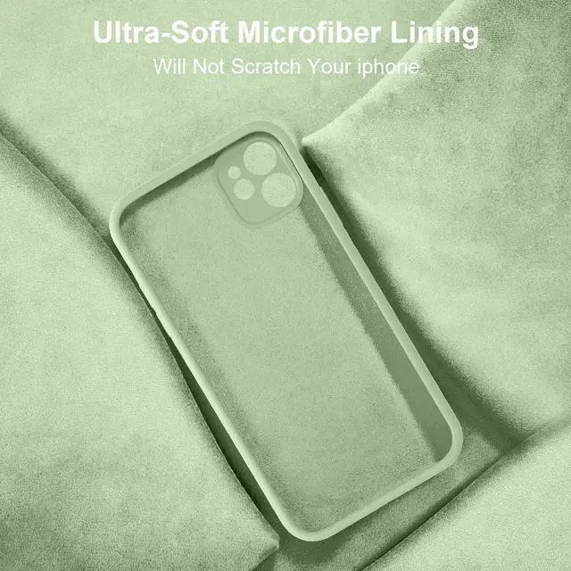 Alt view image 6 of 7 - Compatible with iPhone 11 Case, Upgraded Liquid Silicone with [Square Edges] [Camera Protection] [Soft Anti-Scratch Microfiber Lining] Phone Case for iPhone 11 6.1 inch - Matcha