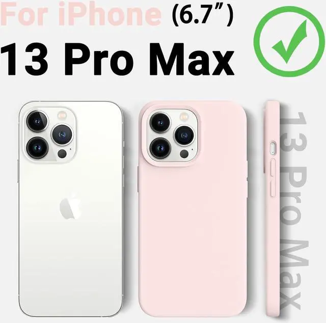 Alt view image 6 of 6 - AOTESIER iPhone 13 Pro Max Phone Case, Liquld Silicone Case [Military Shockproof Protection] Anti-Scratch Soft Microfiber Lining Flexible Bumper Case for iPhone 13 Pro Max, 6.7 inch, Chalk Pink