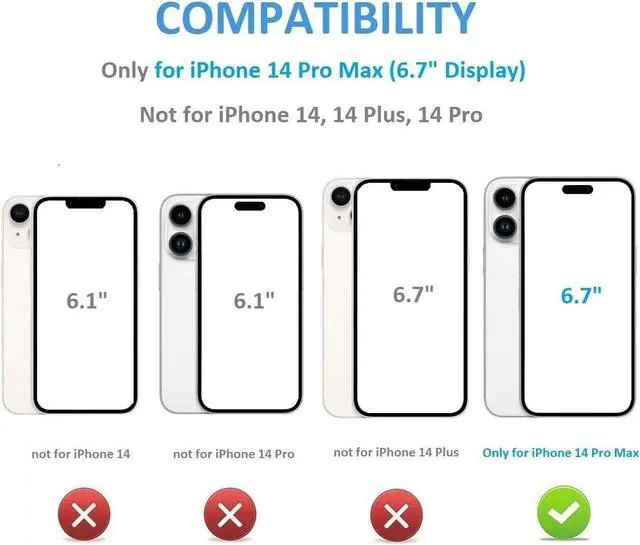 Alt view image 2 of 7 - Compatible with iPhone 14 Pro Max Wallet Case with Card Holder, PU Leather Kickstand Card Slots Case, Double Magnetic Clasp and Durable Shockproof Cover 6.7 Inch (Black)