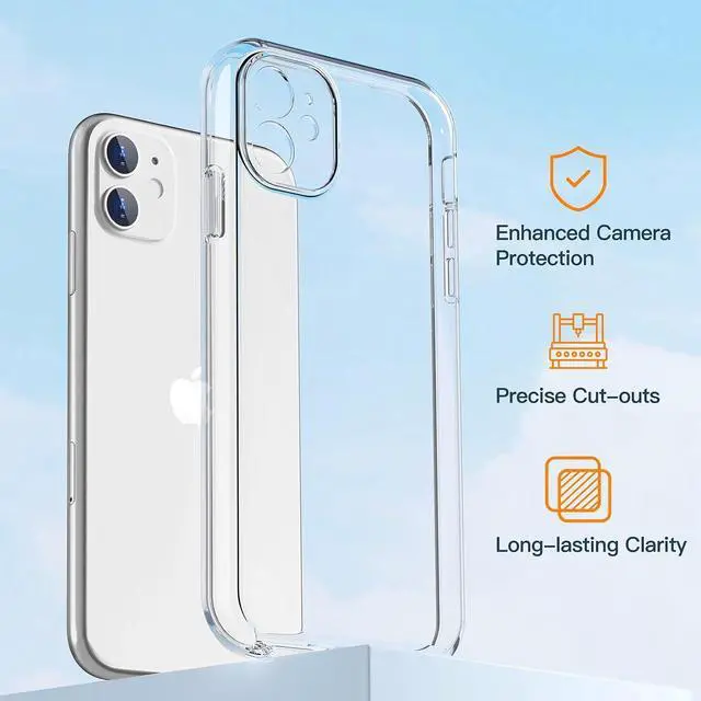 Alt view image 2 of 6 - COOLQO Compatible with iPhone 11 Case, and [2 x Tempered Glass Screen Protector] for Clear 360 Full Body Coverage Hard PC+Soft Silicone TPU 3in1 Shockproof Protective Phone Cover