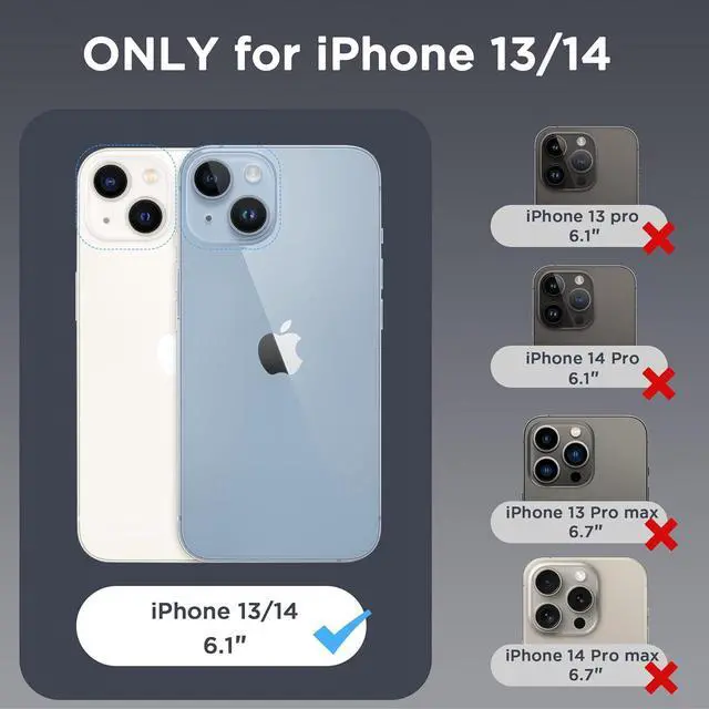 Alt view image 2 of 7 - CACOE Magnetic Case for iPhone 13 & iPhone 14 6.1 inch-Compatible with MagSafe & Magnetic Car Phone Mount,Not Yellowing Anti-Scratch (Clear)