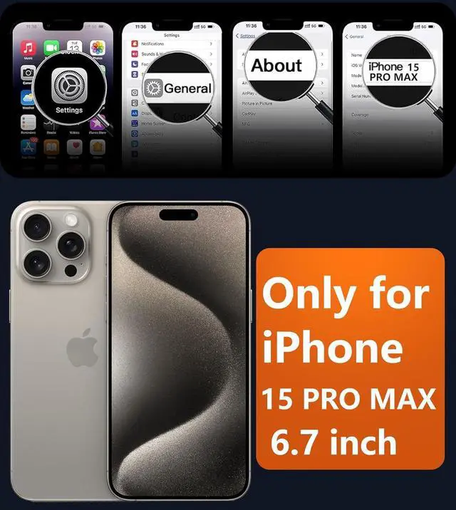Alt view image 2 of 7 - for iPhone 15 Pro-Max Case: Strong Magnetic Phone Case with Screen Protector | Camera Protector Translucent Matte Slim Shockproof Military-Grade Drop Protection Phone Cover (Black)