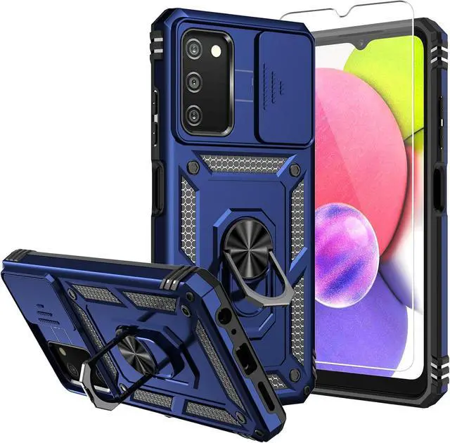 Main image of for Samsung Galaxy A03S Phone Case,Galaxy A03S Phone Case,with Screen Protectors and Camera Cover,[Military Grade] 16ft.Drop Tested Cover with Magnetic Kickstand Protective Case for A03S, TC-Blue