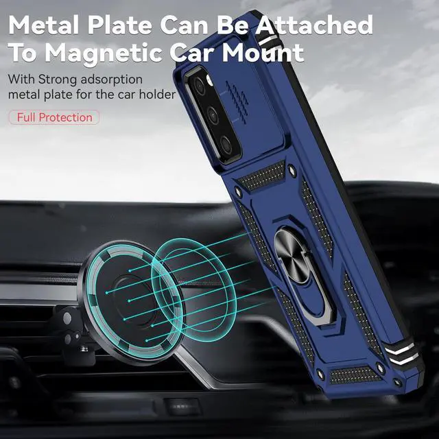 Alt view image 3 of 7 - for Samsung Galaxy A03S Phone Case,Galaxy A03S Phone Case,with Screen Protectors and Camera Cover,[Military Grade] 16ft.Drop Tested Cover with Magnetic Kickstand Protective Case for A03S, TC-Blue