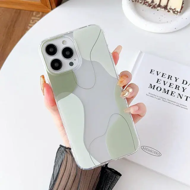 Main image of DEFBSC Compatible with iPhone 13 Pro Max Case, Soft Shaped Art Design with Built-in Bumper Protective Phone Case, Cute Slim TPU Cover Designed for iPhone 13 Pro Max Case,Green