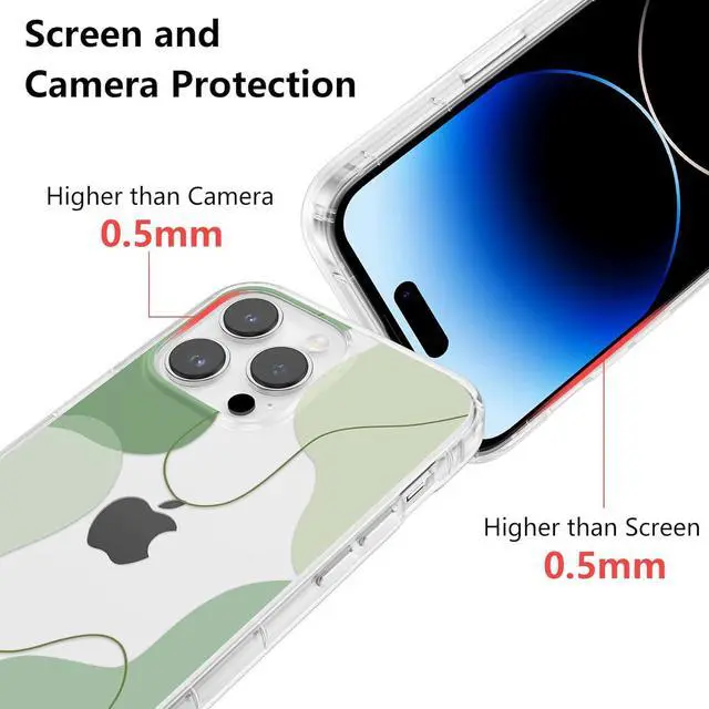 Alt view image 2 of 6 - DEFBSC Compatible with iPhone 13 Pro Max Case, Soft Shaped Art Design with Built-in Bumper Protective Phone Case, Cute Slim TPU Cover Designed for iPhone 13 Pro Max Case,Green