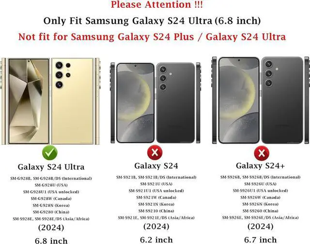 Alt view image 2 of 7 - for Samsung Galaxy S24 Ultra Case: Dual Layer Protective Heavy Duty Cell Phone Cover Shockproof Rugged with Screen Protector - Military Protection Bumper Tough - Samsung Galaxy S24 Ultra 2024, Black