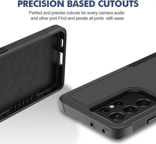 Alt view image 6 of 7 - for Samsung Galaxy S24 Ultra Case: Dual Layer Protective Heavy Duty Cell Phone Cover Shockproof Rugged with Screen Protector - Military Protection Bumper Tough - Samsung Galaxy S24 Ultra 2024, Black