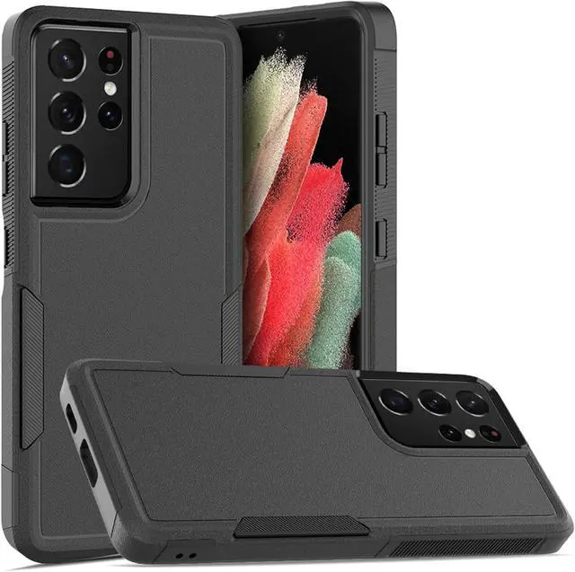 Alt view image 7 of 7 - for Samsung Galaxy S24 Ultra Case: Dual Layer Protective Heavy Duty Cell Phone Cover Shockproof Rugged with Screen Protector - Military Protection Bumper Tough - Samsung Galaxy S24 Ultra 2024, Black