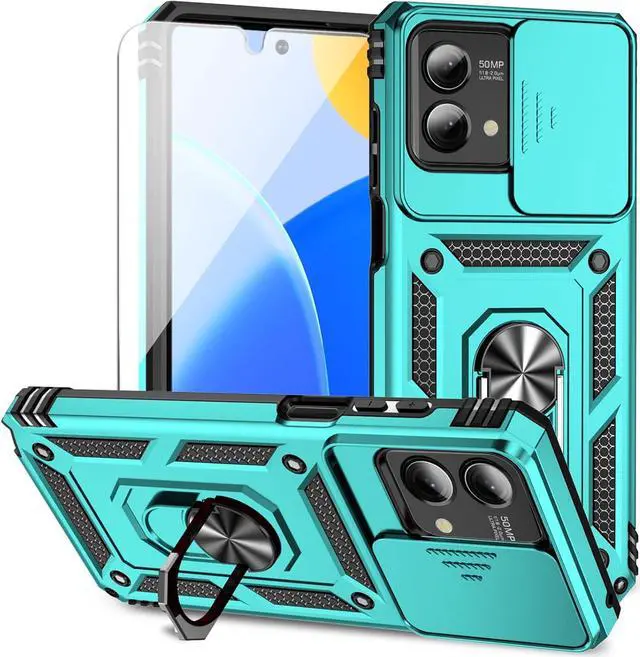 Main image of Cellular Phone Case for Motorola Moto G Stylus 5G 2023, Mint w/ Slide Camera 2nd gen. Military Grade, HD Screen Protector, Magnetic Ring Holder Kickstand, Protective Phone Case
