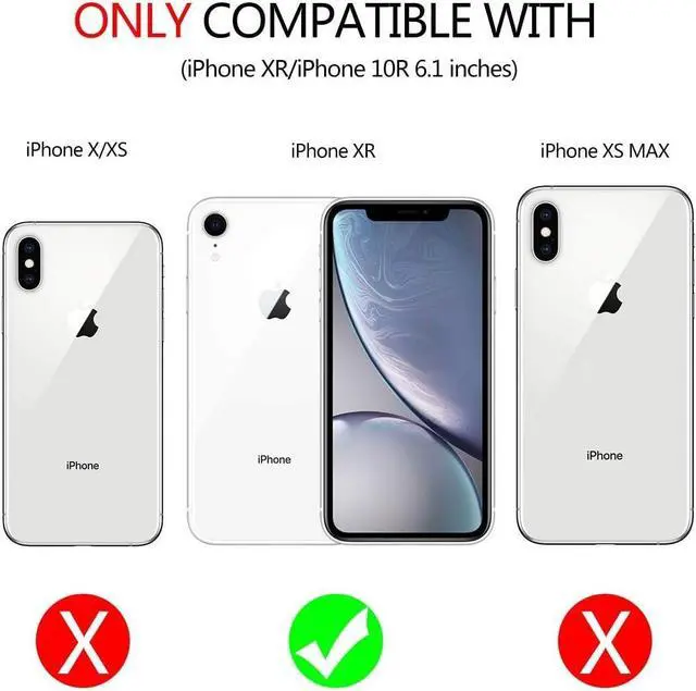 Alt view image 2 of 7 - for iPhone XR Case, iPhone XR Phone Case with 2X HD Screen Protector + Slide Camera Cover,[Military Grade] 16ft. Drop Tested Protective Case with Magnetic Ring Kickstand, Red