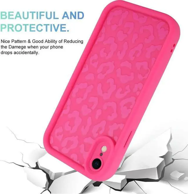 Alt view image 3 of 7 - MOWIME Compatible with iPhone XR Case, Cheetah Print Shockproof Soft TPU Protective Case for Women Girls, Slim Anti Scratch Leopard Case for iPhone XR 6.1 Inch, Hot Pink
