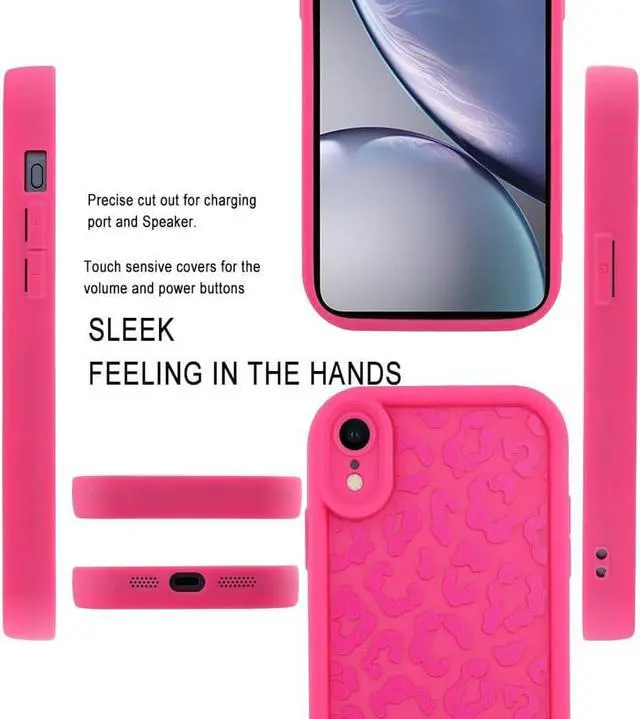 Alt view image 4 of 7 - MOWIME Compatible with iPhone XR Case, Cheetah Print Shockproof Soft TPU Protective Case for Women Girls, Slim Anti Scratch Leopard Case for iPhone XR 6.1 Inch, Hot Pink