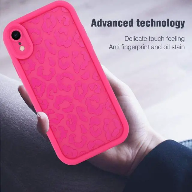 Alt view image 7 of 7 - MOWIME Compatible with iPhone XR Case, Cheetah Print Shockproof Soft TPU Protective Case for Women Girls, Slim Anti Scratch Leopard Case for iPhone XR 6.1 Inch, Hot Pink