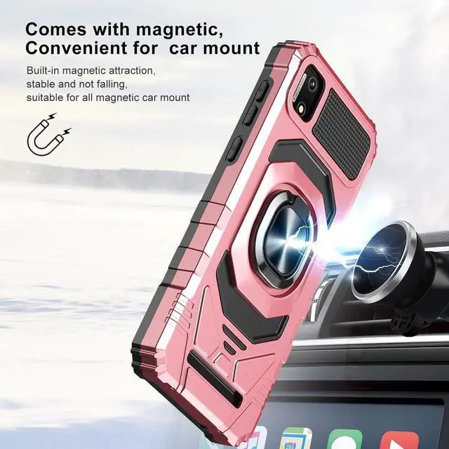 Alt view image 6 of 7 - for Cloud Mobile Stratus C7 Phone Case with Tempered Glass Screen Protector,Military Grade Heavy Duty Shockproof Protective Cover,with Ring Kickstand for Cloud Stratus C7 (Pink)