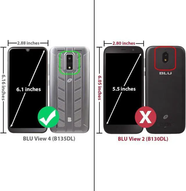 Alt view image 2 of 7 - TJS Compatible for BLU View 4 (B135DL) Case, with Tempered Glass Screen Protector, Metal Ring Magnetic Support Kickstand Heavy Duty Drop Protection Cover Phone Case (Red)