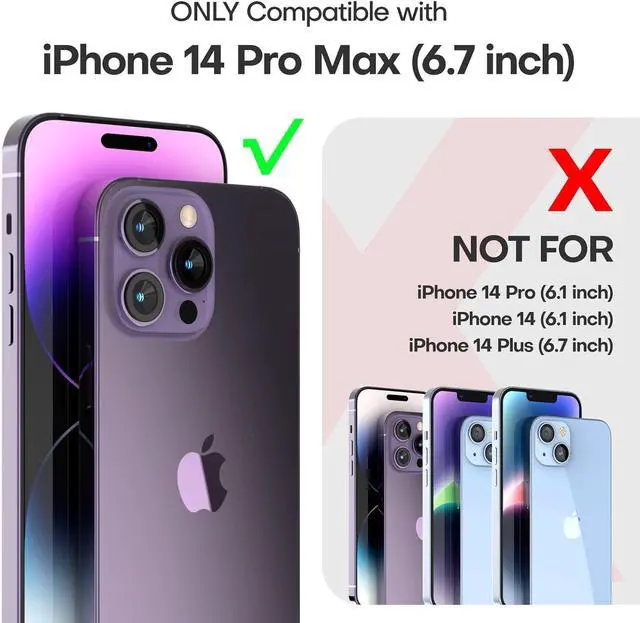 Alt view image 2 of 6 - TAURI 3 in 1 for iPhone 14 Pro Max Case Clear, [Not Yellowing] with 2X Screen Protectors, [Military Grade Drop Protection] Shockproof Case for 14 Pro Max 6.7 Inch