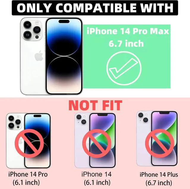 Alt view image 2 of 6 - for iPhone 14 Pro Max Case Magnetic,for Women Girls Soft Cute Wave Frame Curly Shape Love Heart Luxury Plating Phone Case Compatible with MagSafe Shockproof Back Cover 6.7"-Hot Pink