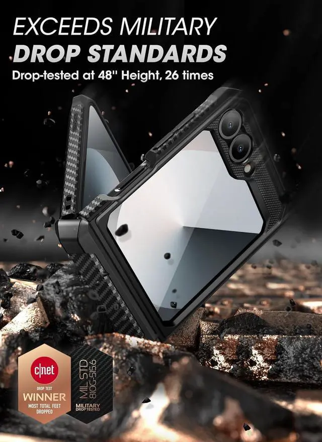 Alt view image 2 of 6 - for Samsung Galaxy Z Flip 6 Case with Stand & Belt-Clip (Unicorn Beetle Pro), [Hinge Protection] [Front Screen Protector] Full Body Rugged Protective Phone Case for Galaxy Z Flip 6/5, Black