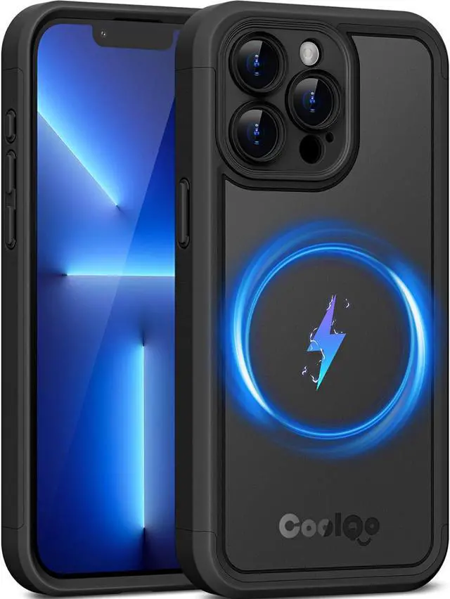 Main image of COOLQO Magnetic for iPhone 13 Pro Case [Compatible with MagSafe] iPhone 13 Pro Magnetic Case, Mil-Grade Drop Protection iPhone 13 Pro Phone Case, Shockproof Protective Cover for iPhone 13 Pro, Black